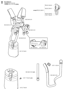 Harness Diagram and Parts List for 323R 20051800001-20061400000 Husqvarna Brush Cutter