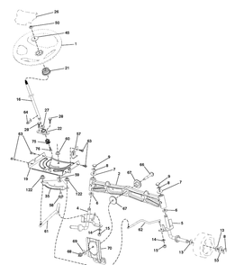 Steering Diagram and Parts List for YTA24V48  Husqvarna Lawn Tractor