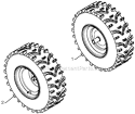 Wheels Tires Diagram and Parts List for 1650EXL 96193008701 - 2012-08 Husqvarna Snow Blower