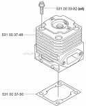 Part Location Diagram of 531003748 Husqvarna Cylinder