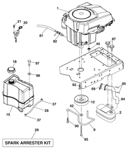 Engine Diagram and Parts List for YTH21K46 (96043008500)(2009-08) Husqvarna Lawn Mower