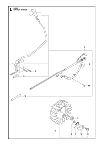 Ignition System Diagram and Parts List for 550XPG  Husqvarna Chainsaw