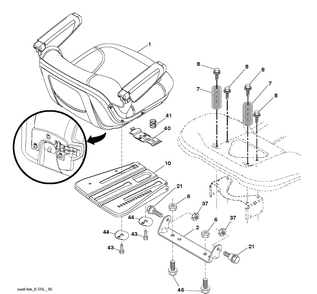 Seat Diagram and Parts List for YTA24V48  Husqvarna Lawn Tractor
