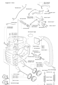 Tank / Housing / Handles Diagram and Parts List for 338XPT 2006-01 Husqvarna Chainsaw