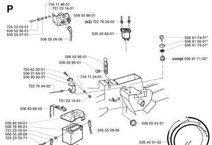 Electrical Diagram and Parts List for PR15 2002-02 Husqvarna Lawn Mower