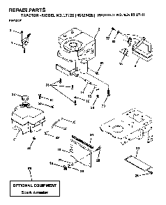 Engine Diagram and Parts List for LT125 (HC12542B, 954002711)(1995-01) Husqvarna Lawn Tractor