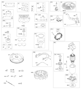 Briggs Engine Image 3 Diagram and Parts List for YTH22V46 (917289630)(2010-05) Husqvarna Lawn Mower
