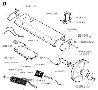 Electronic And Wheel Motor Housing 5 Diagram and Parts List for G1 1998-2003 Husqvarna Lawn Mower