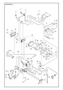 Electrical Diagram and Parts List for P524XREFI  Husqvarna Lawn Tractor
