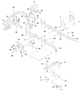 Frame Diagram and Parts List for RZ4219 (96521501)(2010-01) Husqvarna Lawn Mower