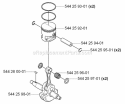 Piston  Crankshaft Diagram and Parts List for 170BF 2006-03 Husqvarna Leaf Blower / Vacuum