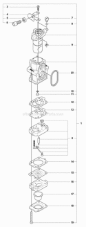 Carburetor Details Diagram and Parts List for 170BT 2008-10 Husqvarna Leaf Blower / Vacuum