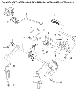 Mower Lift / Deck Lift 2 Diagram and Parts List for Z254F  Husqvarna Lawn Mower