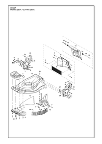 Deck Diagram and Parts List for LE322R  Husqvarna Lawn Mower