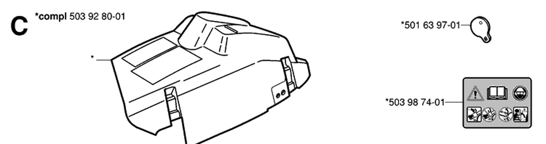 Cover 2 Diagram and Parts List for 359 20010100001-20014000000 Husqvarna Chainsaw