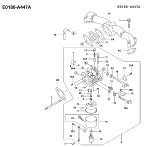 Carburetor Details 2 Diagram and Parts List for FH451V 2001-03 Husqvarna Engine