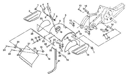 Tine Shield Diagram and Parts List for 650RTT (954329172-A)(2003-01) Husqvarna Tiller
