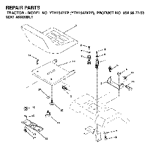 Seat Diagram and Parts List for YTH1542XPF (954567253)(2002-03) Husqvarna Lawn Tractor