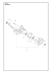 Crankcase Diagram and Parts List for 122RJ  Husqvarna Brush Cutter
