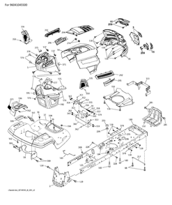 Chassis / Frame Diagram and Parts List for TS354-2022  Husqvarna Lawn Tractor