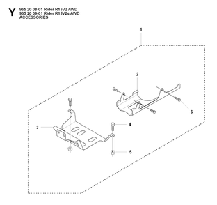 Accessories Diagram and Parts List for R15-V2AWD 2008-01 Husqvarna Lawn Tractor