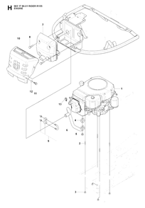 Engine Diagram and Parts List for R155 (965178601)(2007-03) Husqvarna Lawn Tractor