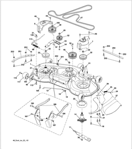 Mower Deck / Cutting Deck Diagram and Parts List for TS148XK  Husqvarna Lawn Tractor