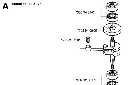 Crankshaft Diagram and Parts List for 325HS99 (X-SERIES)(20030100001-20063600000) Husqvarna Hedge Trimmer