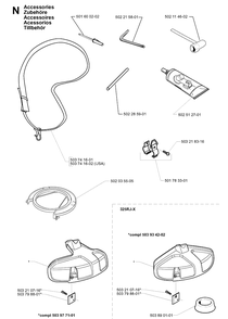 Accessories Diagram and Parts List for 322L 20000100001-20020100000 Husqvarna Edger