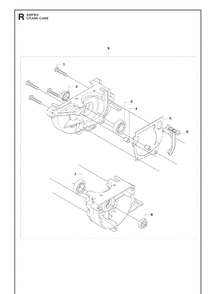 Crankcase Diagram and Parts List for 535FBX  Husqvarna Brush Cutter