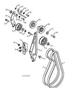 Belt Guard And Pulley Diagram and Parts List for 5524ST 2010-04 Husqvarna Snow Blower