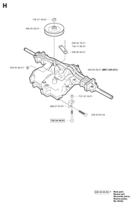 Transmission Diagram and Parts List for R11BIO 2001-01 Husqvarna Lawn Tractor