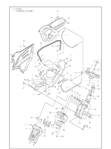 Steering Column Diagram and Parts List for P520D (967019501)(20120100001-20143999999) Husqvarna Lawn Mower