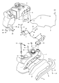Fuel System Diagram and Parts List for Z560XS  Husqvarna Lawn Tractor