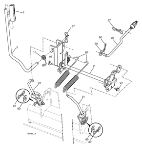 Mower Lift / Deck Lift Diagram and Parts List for 2754GLS (96043004700)(2011-09) Husqvarna Lawn Tractor