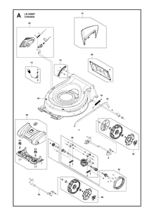 Chassis Diagram and Parts List for LB256SP (970488501)(970488502) Husqvarna Lawn Mower