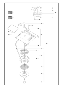Starter Diagram and Parts List for 325HS75 (X-SERIES)(2008-05) Husqvarna Hedge Trimmer