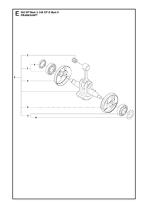 Crankshaft Diagram and Parts List for 550XP-XPG Mark II Husqvarna Chainsaw