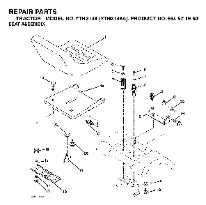 Seat Diagram and Parts List for YTH2148A (954571960)(2003-11) Husqvarna Lawn Tractor