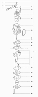 Carburetor Details Diagram and Parts List for 180BT 2008-10 Husqvarna Leaf Blower / Vacuum