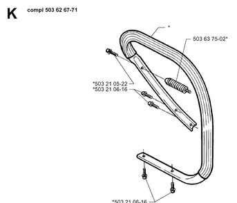 Handle Diagram and Parts List for 365 19963500001-19974900000 Husqvarna Chainsaw