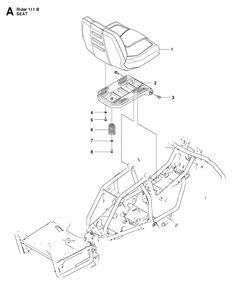 Seat Diagram and Parts List for R111B (965996801)(2011-02) Husqvarna Lawn Mower