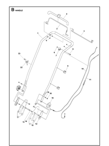 Handle Diagram and Parts List for LC253S  Husqvarna Lawn Mower