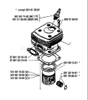 Page J Diagram and Parts List for 181 1982-05 Husqvarna Chainsaw