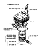 Page J Diagram and Parts List for 181 1984-02 Husqvarna Chainsaw