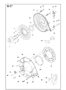 Fan Diagram and Parts List for 356BT  Husqvarna Leaf Blower / Vacuum