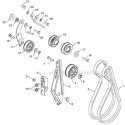Chassis Engine Pulleys Diagram and Parts List for 1830EXLT 96193007802 - 2012-06 Husqvarna Snow Blower
