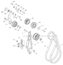 Chassis Engine Pulleys Diagram and Parts List for 1830HV 96193007303 - 2012-06 Husqvarna Snow Blower
