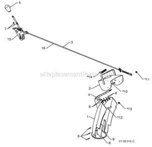 Page K Diagram and Parts List for 1830SB 2010-04 Husqvarna Snow Blower