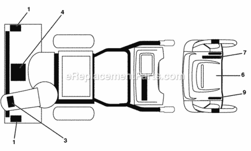 Decals Diagram and Parts List for 1830SB 2010-04 Husqvarna Snow Blower